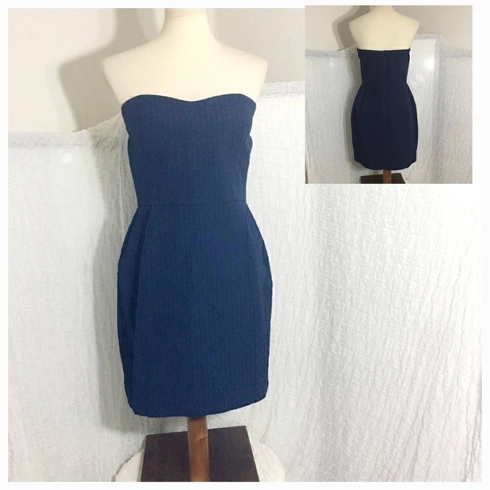 Mystic Navy Blue Strapless Dess Size Large